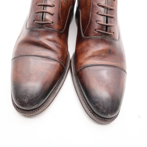 Magnanni Oxford Cap Toe Men’s Size 8.5 M Brown Leather Dress Shoes Lace Up